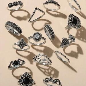 Vintage Bohemian 15pcs Ring Set. New!